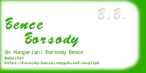 bence borsody business card
